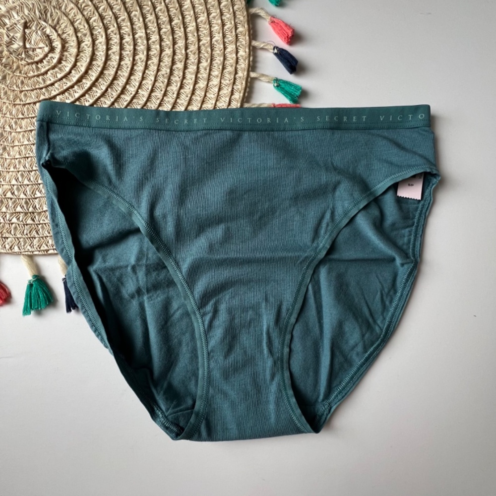 Victoria's Secret Stretch Cotton High-Leg Brief Panty French Sage Medium NEW